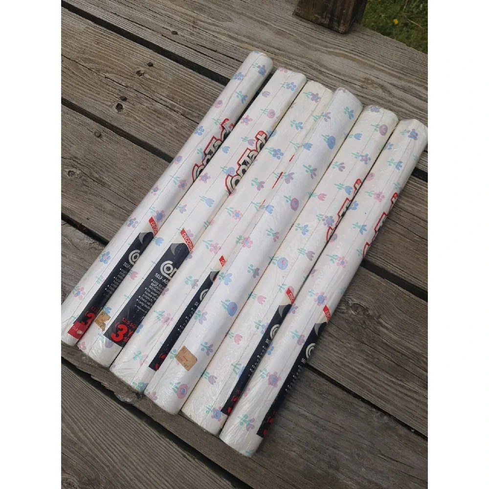 Vintage 6pc Rubbermaid Flower Works Self-Adhesive Vinyl 3Yds X 18